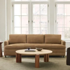 West Elm Clarisse Leather Sofa (76"–96")