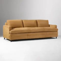 West Elm Clarisse Leather Sofa (76"–96")