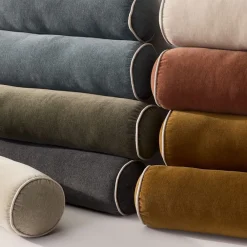 West Elm Classic Cotton Velvet Bolster Pillow