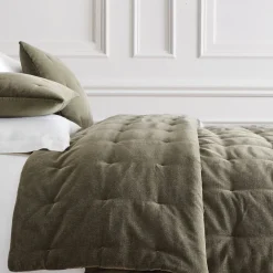 West Elm Classic Cotton Velvet Tack Stitch Quilt & Shams