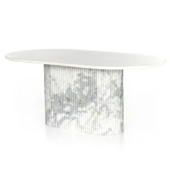 West Elm Claudelle Scalloped Marble Dining Table (74")