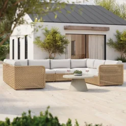 West Elm Coastal Outdoor 6-Piece U-Shaped Sectional (130")