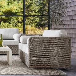 West Elm Coastal Wicker Outdoor Lounge Chair