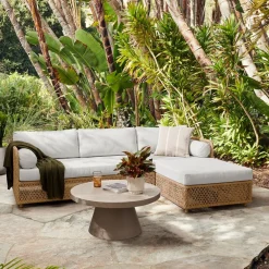 West Elm Coastal Wicker Outdoor 2-Piece Chaise Sectional (98")