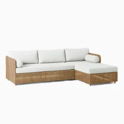 West Elm Coastal Wicker Outdoor 2-Piece Chaise Sectional (98")