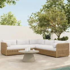 West Elm Coastal Wicker Outdoor 3-Piece L-Shaped Sectional (99")