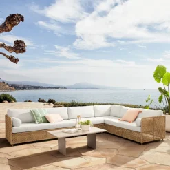 West Elm Coastal Wicker Outdoor 4-Piece L-Shaped Sectional (131")