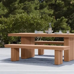 West Elm Collings Outdoor Terrawood Dining Bench (71")