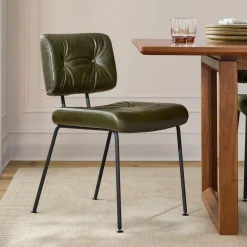 West Elm Colombo Tufted Leather Dining Chair