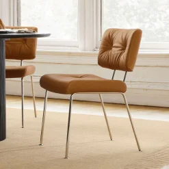West Elm Colombo Tufted Leather Dining Chair