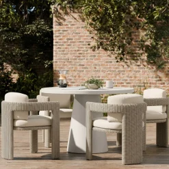West Elm Concrete Indoor/Outdoor Pedestal Round Dining Table (32"–60")