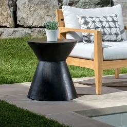 West Elm Concrete Outdoor Hourglass Side Table (17.5")