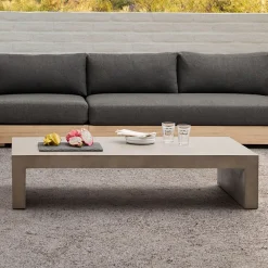 West Elm Concrete Waterfall Rectangle Coffee Table (60")