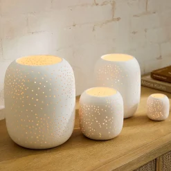 West Elm Constellation Pierced Ceramic Candleholders