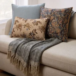 West Elm Cool Florals & Throw Set