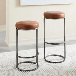 West Elm Cora Leather Counter Stool