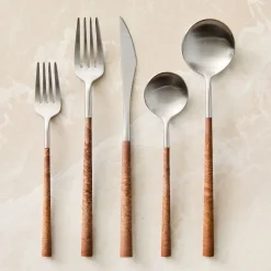 West Elm Costa Nova Mito Brushed Stainless Steel Flatware Sets
