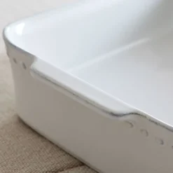 West Elm Costa Nova Pearl White Rectangular Baker