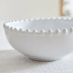 West Elm Costa Nova Pearl White Stoneware Low Bowls