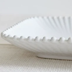 West Elm Costa Nova Pearl White Stoneware Rectangular Platters