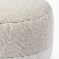 West Elm Cotton Canvas Round Pouf