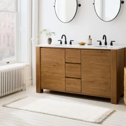 West Elm Cotton Linen Bath Runner