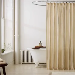 West Elm Cotton Linen Striped Shower Curtain