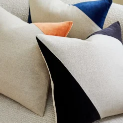 West Elm Cotton Linen & Velvet Corners Pillow Cover