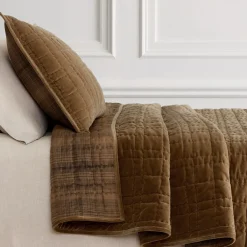 West Elm Cotton Velvet Plaid Reverse Quilt & Shams