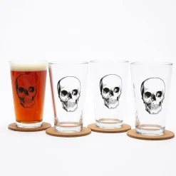 West Elm Counter Couture Skull Pint Glass