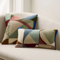 West Elm Crewel Colored Shapes Pillow Cover