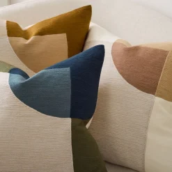 West Elm Crewel Overlapping Shapes Pillow Cover