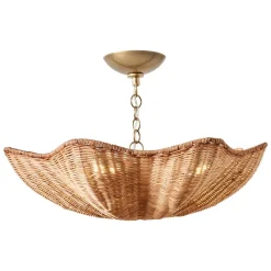 West Elm Cynda Rattan Flush Mount (20.5")
