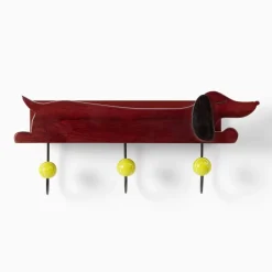 Kids West Elm Dachshund Shelf with Hooks (16")
