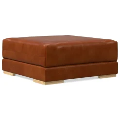 West Elm Dalton Leather Ottoman