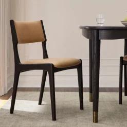 West Elm Damon Cafe Leather Dining Chair