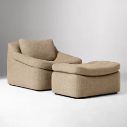 West Elm Danver Chair & Ottoman Set