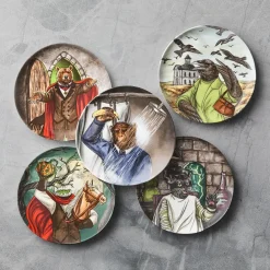 West Elm Dapper Animal Halloween Salad Plates
