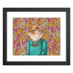 West Elm Dapper Macaque Framed Wall Art
