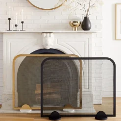 West Elm Deco Metal Fireplace Screen