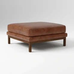 West Elm Dekalb Leather Ottoman
