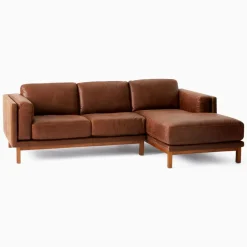 West Elm Dekalb Leather 2-Piece Chaise Sectional (102")