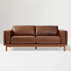West Elm Dekalb Leather Sofa (68"–96")