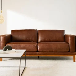 West Elm Dekalb Leather Sofa (68"–96")