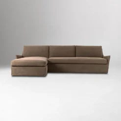West Elm Delara Slipcover Chaise Sectional (128")