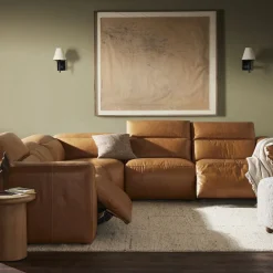 West Elm Delevan Leather Power Recliner L-Shaped Sectional (126")