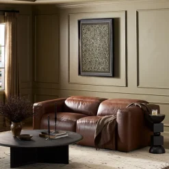 West Elm Delevan Leather Power Recliner Sofa (91"-121")