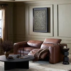 West Elm Delevan Leather Power Recliner Sofa (91"-121")