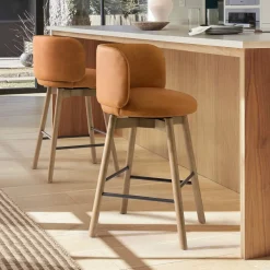 West Elm Devon Leather Bar & Counter Stools