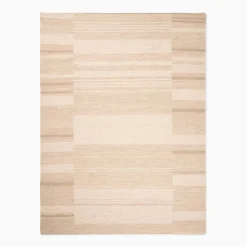 West Elm Diffused Blocks Flatweave Wool Rug